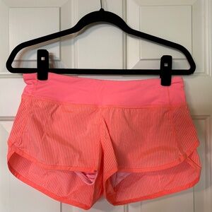 Lululemon Speed Short in Wagon Stripe Pop Orange / Pop Orange - Size 6